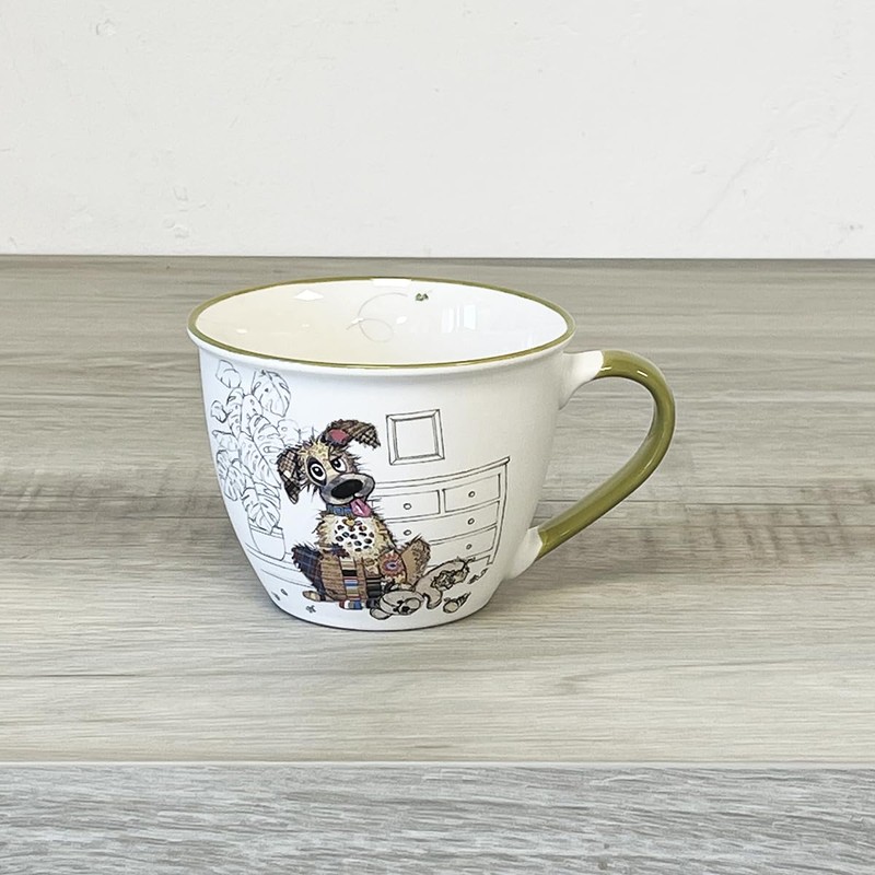 KIUB Bowl with Handle - Dog Design - Fine China