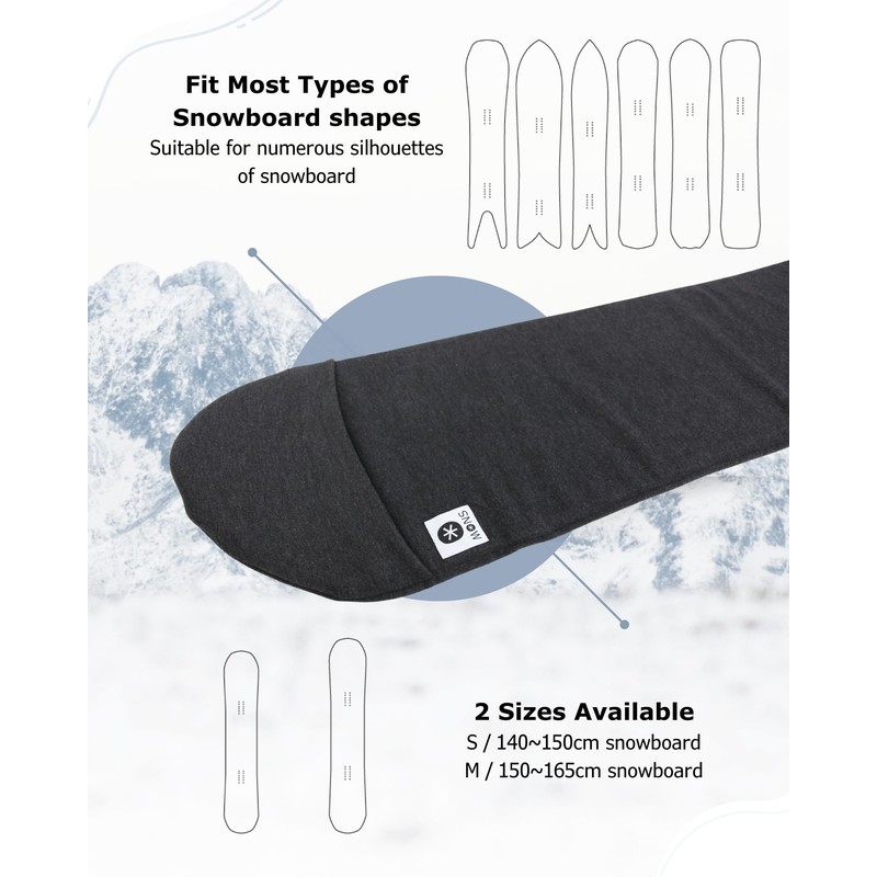 MONS Snowboard Sleeve Soft Cover Case, Fit in Bag Storage