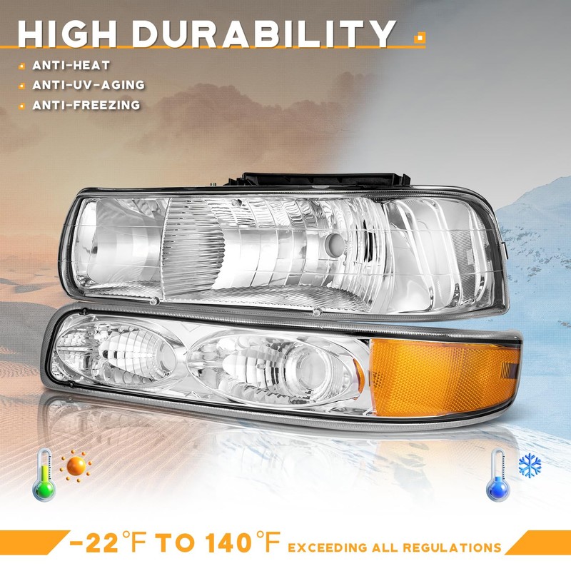 WEELMOTO headlights for 99-02 Chevy Silverado 1500 2500; for 2001-2002