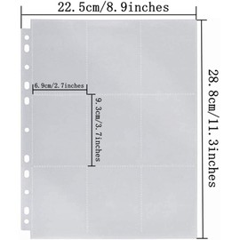 Trading Card Sleeves Transparent Waterproof Game Card Sleeves Album Trading Card Binder Storage Album Pages (540 Pockets)