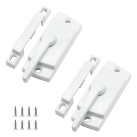 Uenhoy 2 Pack Cam Action Window Sash Locks for Double Hung Windows, Hole Center White Sash Window Locks for Vertical & Horizontal Sliding Windows