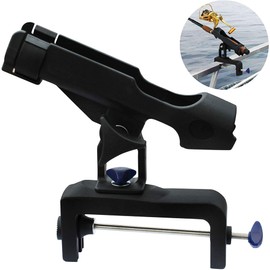 OROOTL Fishing Rod Holders for Boat 360 Degree Adjustable Fishing Pole Holder with 2 Side Mounts Kayak Canoe Marine Folding Rod Rack Accessories…