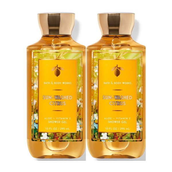 Bath & Body Works Sun-Washed Citrus Shower Gel Gift Sets 10 Oz 2 Pack (Sun-Washed Citrus) 20 ounces