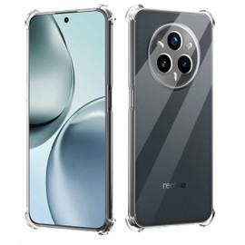 GIOPUEY Clear Case Compatible with Realme 14 Pro, Ultra Thin TPU Case, Air Cushion Protection, [Not Easy to Yellow] Shockproof Case - Transparent