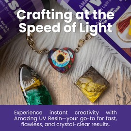 Alumilite Amazing Crystal Clear UV Resin for Jewelry Making 12 Oz, Resin Art, Craft Project, Fast Curing and Versatile Epoxy, Ideal for Earring and Keychain Making, DIY Projects