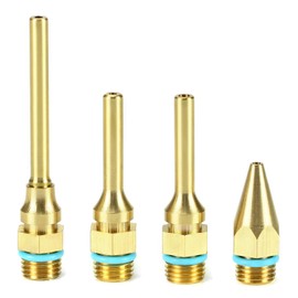 QWORK 4Pcs Pure Copper Glue Gun Nozzle Set - Glue Gun Nozzle Assortment Set, Anti-Dripping Design, Gluegun Tips Replacement for Hot Melting Glue Guns Bore, Size 2.0x34mm 2.0x50mm 3.0x50mm 2.0x70mm