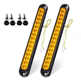 FOUFLY 2pcs Amber 15LEDs Trailer Brake Tail Light Bar LED Trailer Lights Waterproof Stop Turn Signal Tail Lights Trailer Identification Light for Marine Boats Golf Truck Offroad