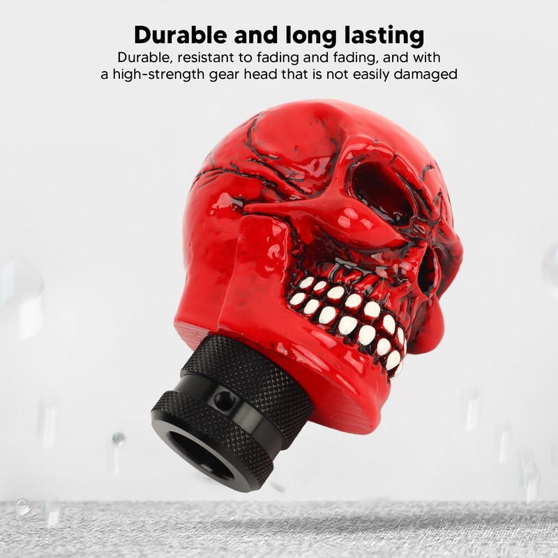 Skull Gear Shift Knob Red Universal Skull Head Resin Shift