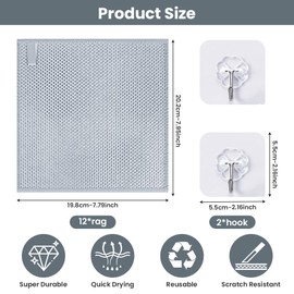 AUAUY Set of 12 Dishcloths, Multi-Purpose Wire Dish Cloths, Double Layer Wire Wonder Cleaning Cloths, for Wet and Dry, Reusable Cleaning Cloths for Kitchen, Cloths for Pan, Pot, Cooker