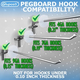 Gluposti Peg Hook Stoppers for 1/4 Pegboard Hooks & Slatwall Hooks, 1" Clear Plastic Disc Inventory Control Clips, Pegboard Peg Locks for Retail Hooks on Peg Board & Slat Wall Panels (100 Pack)