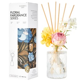 Chloefu Lan Amber Reéd Diffuser, 6.7 oz Natural Essential Scented Oil with Diffuser Sticks,Bathroom Decor, Home & Office Decor, Amber Diffuser Oil Gift Set