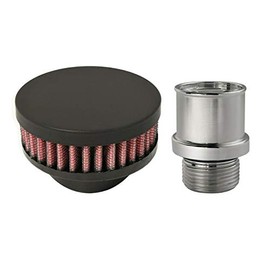 CFM Performance 1-0204 Billet Valve Cover Breather Kit for Holley LS Valve Covers CAST ALUMINUM ONLY (Flat Black)