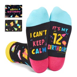 HAPPYPOP 12th Birthday Gifts Ideas Socks - Socks for Kids Age 12, Twelve Year Old Gifts for Preteen Girls Boys, Presents for 12 Year Olds