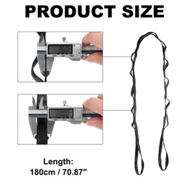 PATIKIL 22KN Adjustable Daisy Chain Yoga Extend Belt 1.8M, Nylon Climbing Sling Straps for Home Workout Exercise Pilates Gymnastics, Black