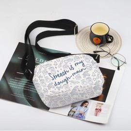 WSNANG Speech Therapist Gift SLP Travel Toiletry Bag Speech Language Pathologist Crossbody Bag (Speech Main CA)