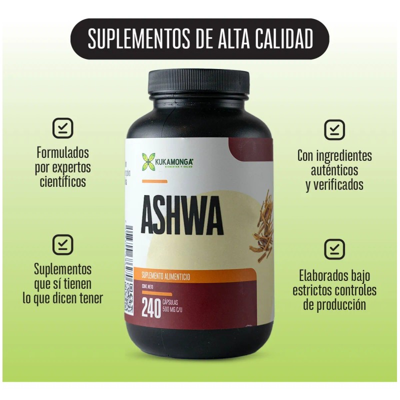 Ashwa | Adaptógeno | 240 Cápsulas | Calma Tu Mente