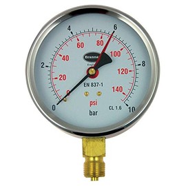 Pressure Gauge, DIAL, 0 to 10 BAR | Pressure Test, 1 X Qty - 34/655/0
