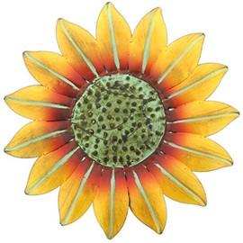 Hand Painted Metal Sunflower Wall Sculpture Medium 10.25 inch Diameter