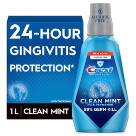 Crest Pro-Health Multi-Protection Mouthwash with CPC, Clean Mint, L (. fl oz), Crest Mouthwash, Gingivitis Treatment
