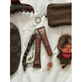 Vegan Fluffy Plumper Keyring 04 Brick Mocha / 비건 플러피 플럼퍼 키링 04 Brick Mocha
