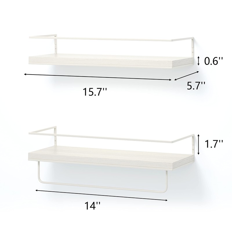 Shario Floating Shelves - Set of 2, Wall Mounted Hanging