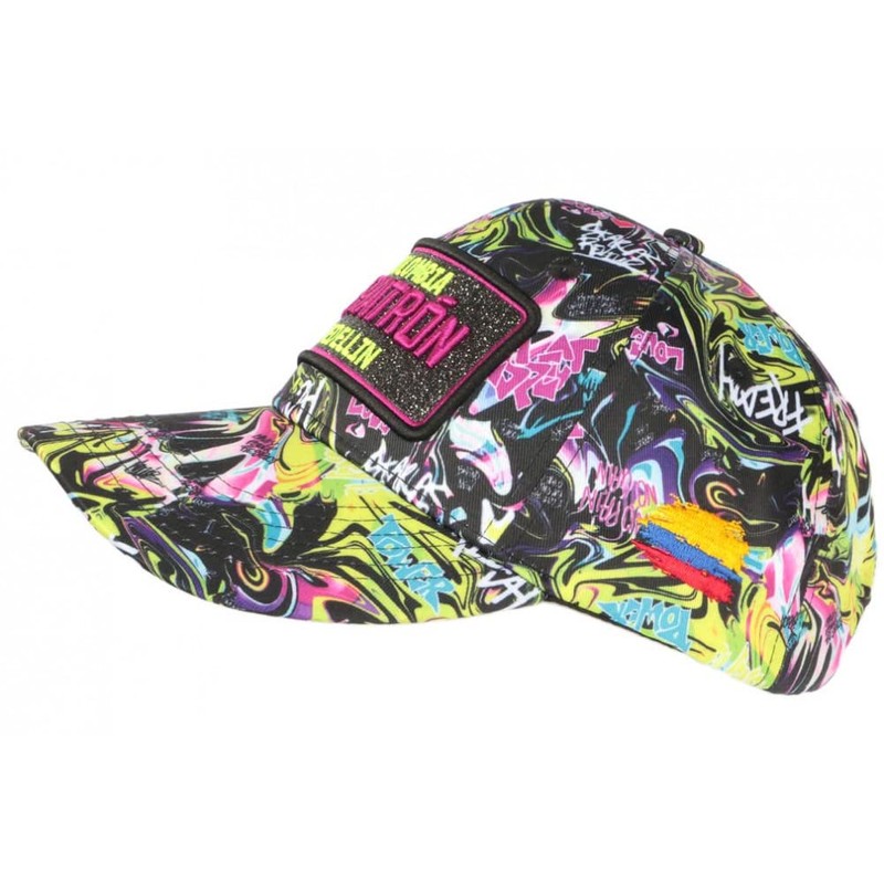 El Patron Cap Black and Purple Rhinestone Streetwear Colombia Medellin