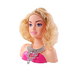 Melody - Blonde Hairdressing Head - Melody Fashion - Hairstyle - 124985 - Pink - Plastic - for Colouring - Doll - Children's Toy - Birthday - Doll - Accessories - from 3 Years