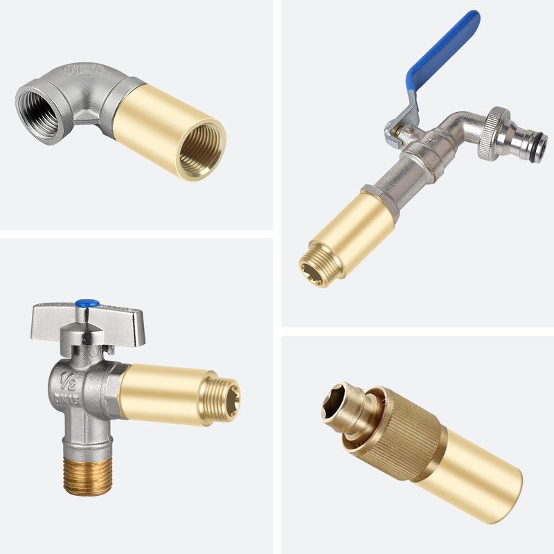 YFLeomry 2 Piece Tap Extension 1/2 Inch 30 mm Brass
