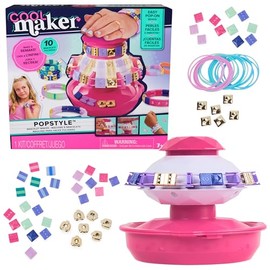 PopStyle Bracelet Maker de Cool Maker, 170 modernas cuentas, 10 pulseras, almacenamiento, kit para hacer pulseras de la amistad, juguetes infantiles artísticos y de manualidades para niñas