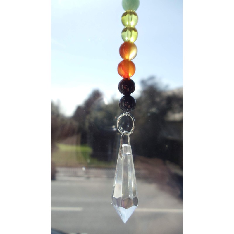 Chakra Gemstone Sun Catcher Crystal Rainbow Hanging Decoration Home Gift
