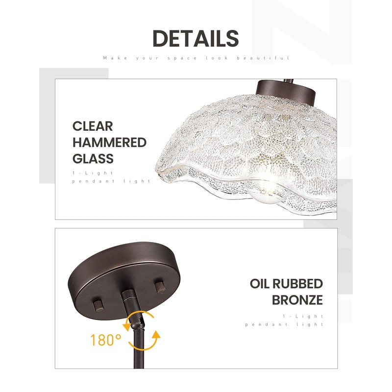 zeyu 2 Pack Pendant Lights, Kitchen Pendant Lighting Island, 10.4''