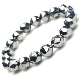 OVER-9 Terahertz Ore Bracelet, Star Cut, 0.4 inch (10 mm), Tested by Public Institutions! Men's and Women's Power Stone, Natural Stone, Far Infrared, Genuine Guaranteed, Gemstone, Health, Beauty, Arm,