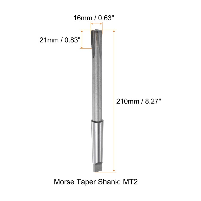 sourcing map Clamping Reamer 16 mm H7 Carbide Tip MT2