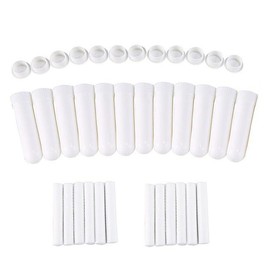 Healeved 12 Sets Nasal Breathers Nasal Kit Stick Empty Tube Tubes for Essential Oils Aromatherapy Nasal White Blank Nasopharynx