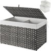 GREENSTELL Storage Basket with Lid, 17.2 Gallon(65L) Small Wicker Blanket