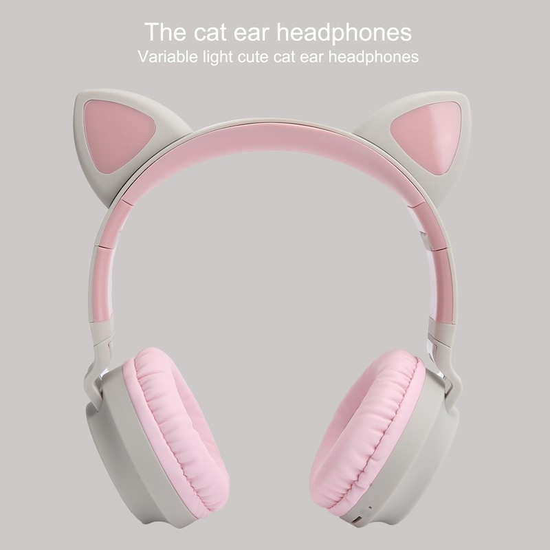 Cat Ear Headphone 3D LED Light Wireless Bluetooth 5.0 Foldable