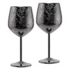 Sky Fish Stainless Steel Wine Goblets 2-Pack 18oz | Black