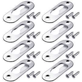 40 Pieces Single Keyhole Picture Hanger with 80 Pieces Screws Metal Keyhole Frame Hangers Keyhole Hanging Fasteners Brackets for Mirror Picture Frame Cabinet, 43 x 16 mm (Silver)