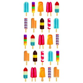 Paper House Productions STP-0056E Popsicles Stickers, Puffy