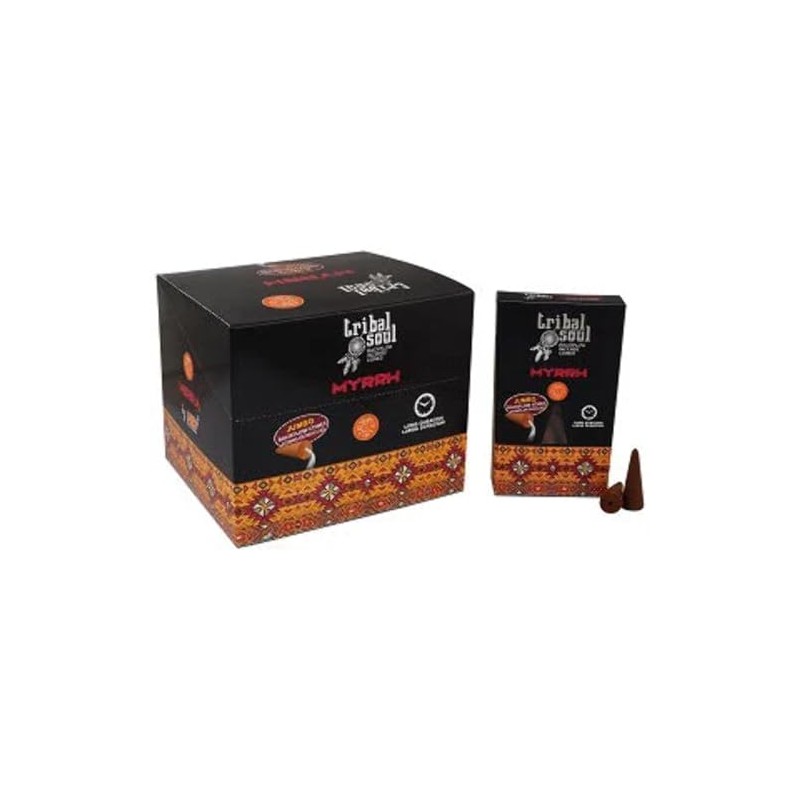 Tribal Soul Myrrh 10 Jumbo Backflow Incense Cones Aromatherapy Frangrance