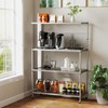 SlickBlue 4-Tier Rolling Bakers Rack with Adjustable Shelves Includes Hooks
