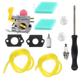 Shnile Carburetor Compatible with 530057781 530071752 C1U-W18 Poulan SST25 FX265 FL20 FL20C FL23 FL25 FL26 FL26C FX26 FX26S FX265 FX26SC P1500 P2500 P3500 P4500 Carb Gasket Air Filter Fuel Line