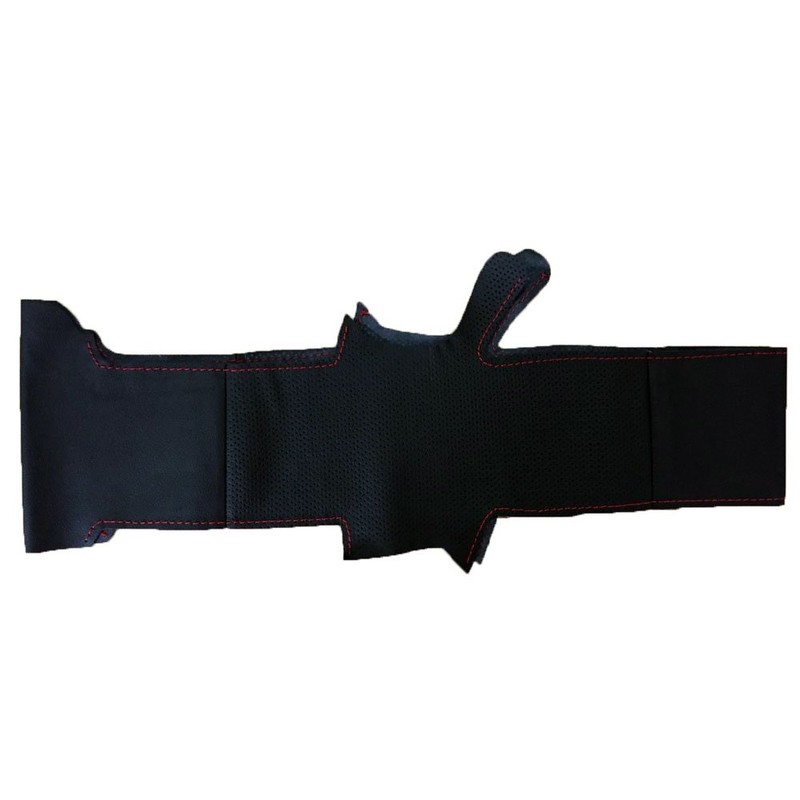 Eiseng DIY Sew Black Genuine Leather Steering Wheel Cover Stitch
