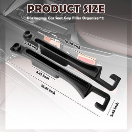 YGDMD 2PCS Upgraded Car Seat Gap Filler Organizer,Versatile No Drop Seat Guard for Cars Console Catcher with Deepened Grooves/Eyeglass Holes/Hook Design,Soft Between Seats Car Gap Filler