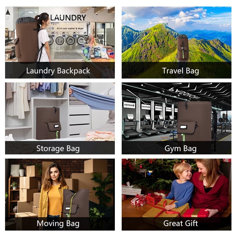 SUOVOCK Extra-Large Heavy Duty Laundry Bag Backpack - Drawstring Closure