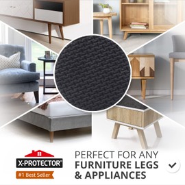 X-Protector Non Slip Round Anti Slip Pads - Self-Adhesive Rubber - 60 PCS, 1' - Ideal Furniture Stoppers for Hardwood Floors