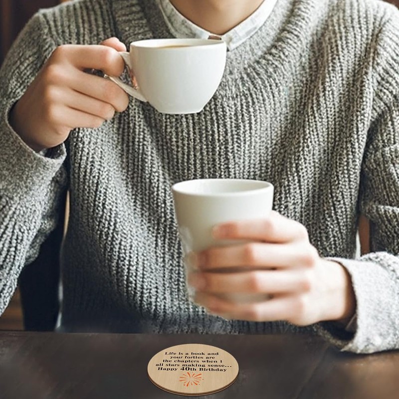 Wooden Coasters - 40th Birthday Gifts for Him & Her