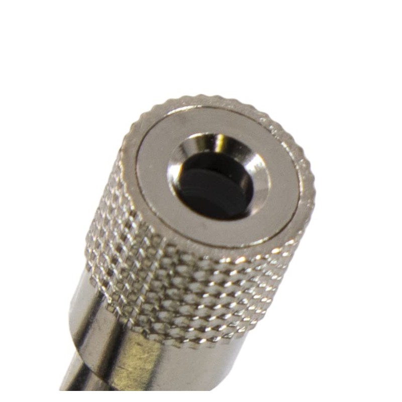 Converts stereo mini plugs (3.5mm) to stereo standard plugs
