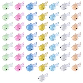 Sarini 50 Pieces Mini Resin Sharks, Small Glow in the Dark Sharks, Mini Dinosaur for Birthday Parties, Miniature Landscape, Home Decoration