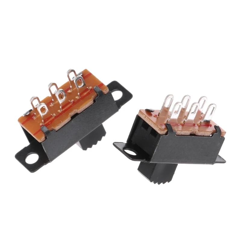 Slide Switch, 2 Position, On/Off Switch, 6 Pack, 6mm Handle,